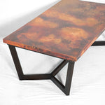Trico Iron & Copper Coffee Table - Natural Patina - Profile Detail | Artesanos Copper