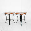 Windom Iron & Copper Accent Table - Black & Natural Copper Patina - Pair Profile View
