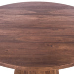 Round Wooden Dining Table close up view of top