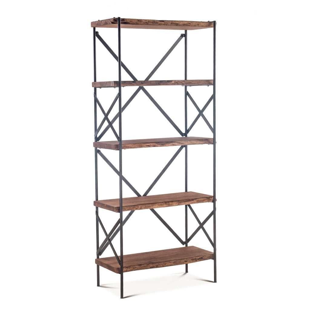 Home Trends and Design Tall Bookshelf angled view