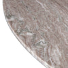 Brown Lajaria Marble Round Dining Table close up view of marble top