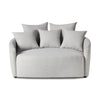 Chloe Media Lounger Modern Cambric Silver Front View Four Hands