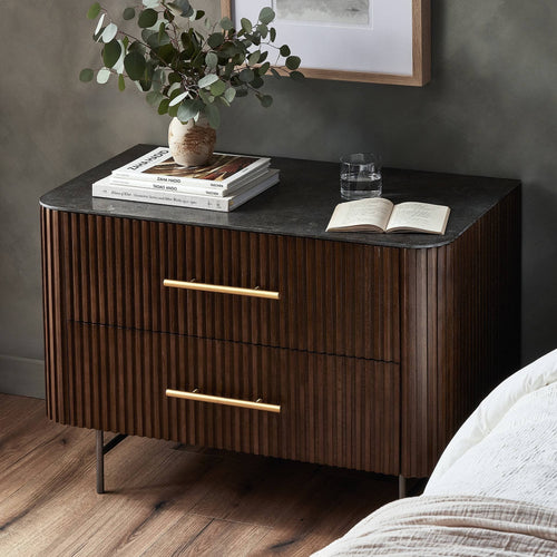Fletcher Large Nightstand - Terra Brown Oak