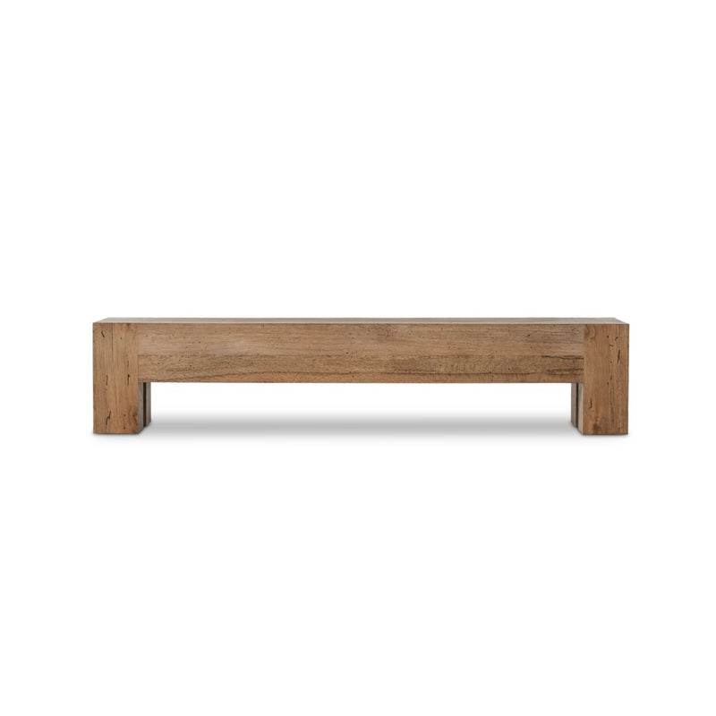 Four Hands Abaso Large Accent Bench Rustic Wormwood Oak Side View
