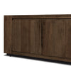 Abaso Media Console Ebony Rustic Wormwood Oak Front Cabinet Doors 239400-002