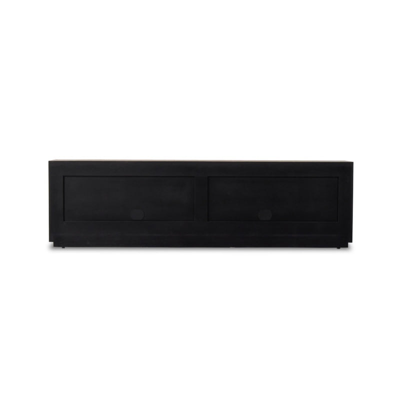 Abaso Media Console Rustic Wormwood Oak Back View Four Hands