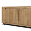 Abaso Media Console Rustic Wormwood Oak Low Angled View 239400-001