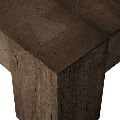 Abaso Rectangular Coffee Table Ebony Rustic Wormwood Oak Dovetail Corners Four Hands