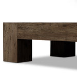 Abaso Rectangular Coffee Table Ebony Rustic Wormwood Oak Chunky Legs 238571-002