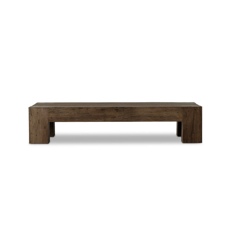 Abaso Rectangular Coffee Table Ebony Rustic Wormwood Oak Front Facing View 238571-002