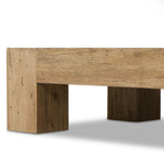 Abaso Rectangular Coffee Table Rustic Wormwood Oak Side Angled Base 238571-001