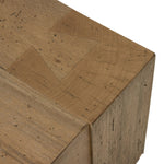 Abaso Rectangular Coffee Table Rustic Wormwood Oak Rear Right Corner Detail Four Hands