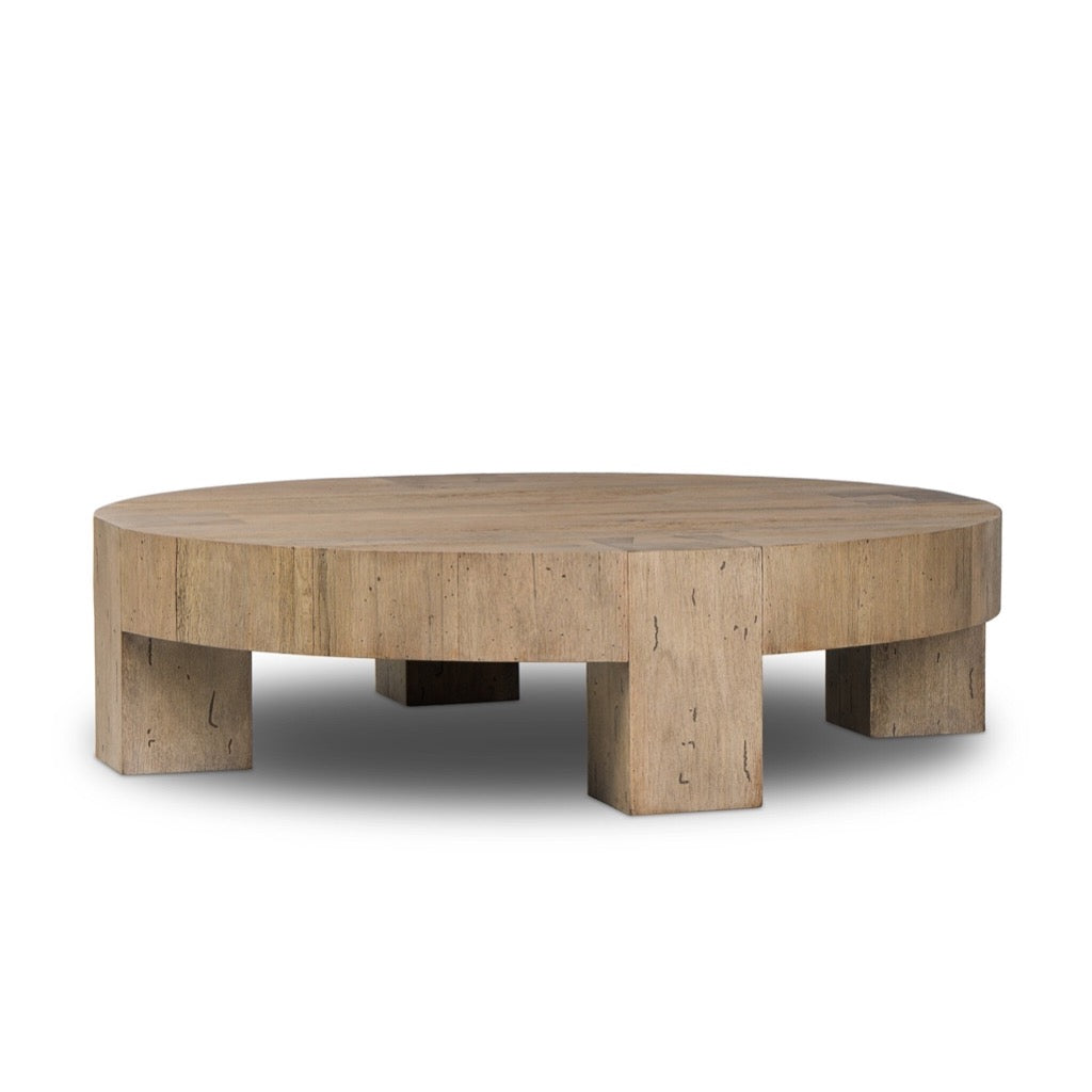 Four Hands Abaso Round Coffee Table angled view 