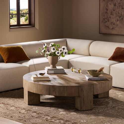 Abaso Round Coffee Table 250798-001 staged view 