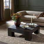 Abaso Small Square Coffee Table - Ebony Rustic Wormwood Oak