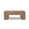 Abaso Small Square Coffee Table - Rustic Wormwood Oak Four Hands