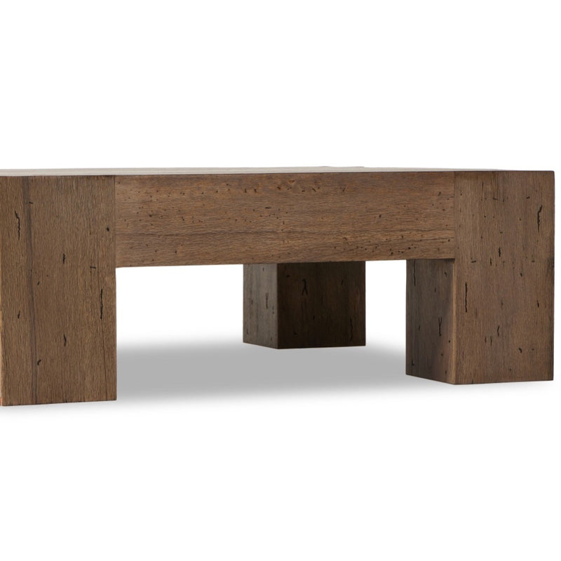 Abaso Small Square Coffee Table - Rustic Wormwood Oak Four Hands