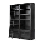Four Hands Admont Double Bookcase With Ladder angled view