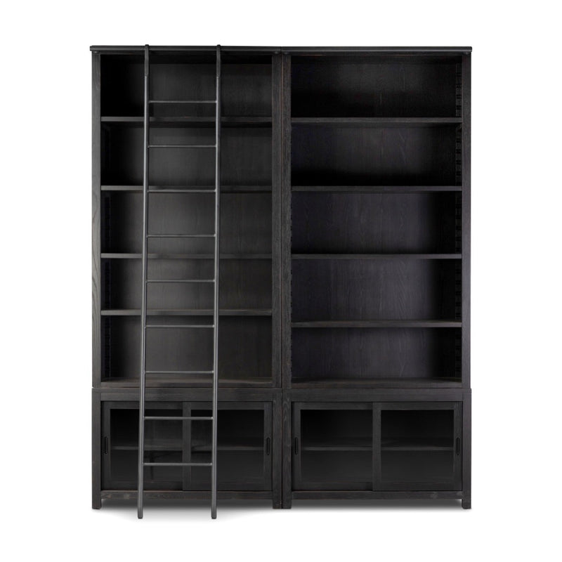 Four Hands Admont Double Bookcase With Ladder front view