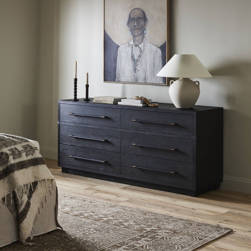 Four Hands Adolfo 6 Drawer Dresser - Modern Black Ash Four Hands Adolfo 6 Drawer Dresser - Modern Black Ash