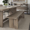 Mercana Aida Dining Bench staged view of dining table and bench 