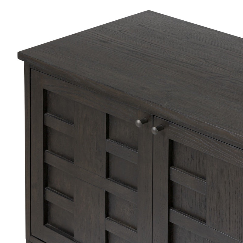 Four Hands Alessio Media Console front panels and hardware 