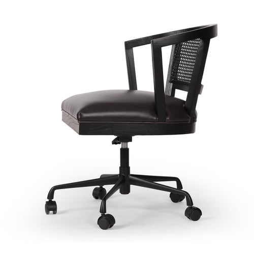 Alexa Desk Chair Sonoma Black Angled View Four Hands
