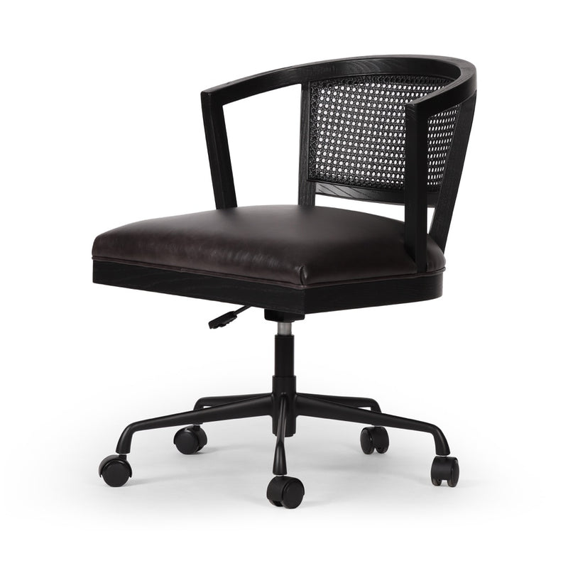 Alexa Desk Chair Sonoma Black Angled View 101047-008