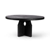 Allandale Round Dining Table Black Elm Angled View Four Hands