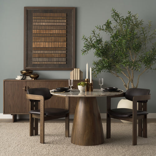 Allyson Round Dining Table 70564-AB staged view 