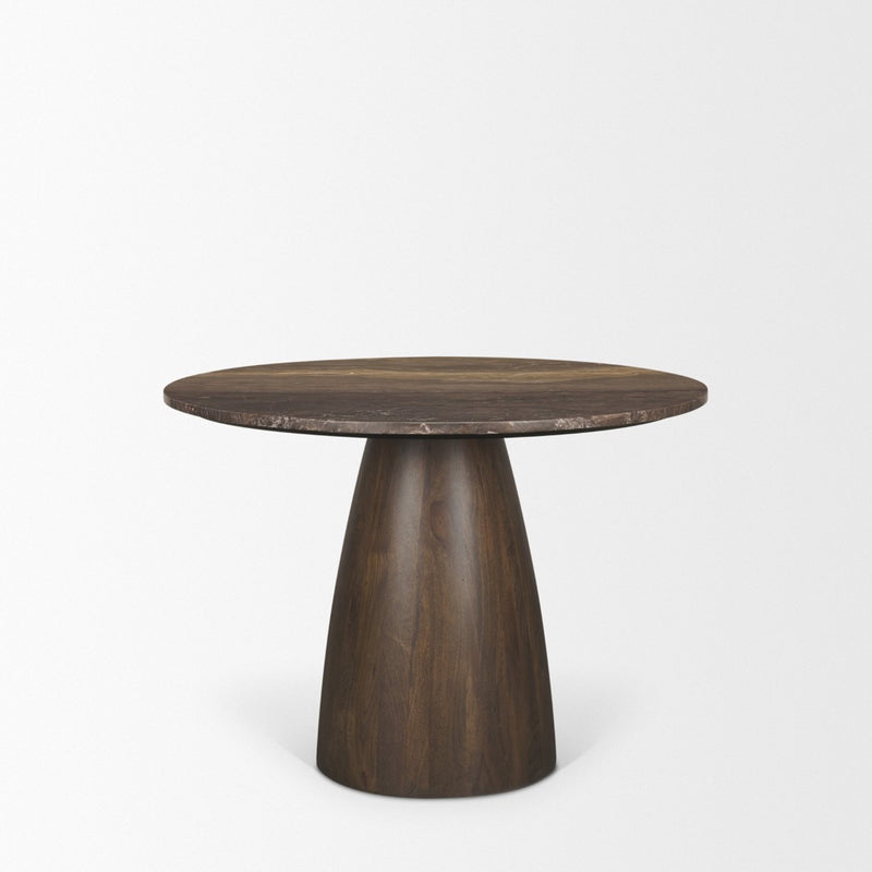 Mercana Allyson Round Dining Table - Cappuccino Marble