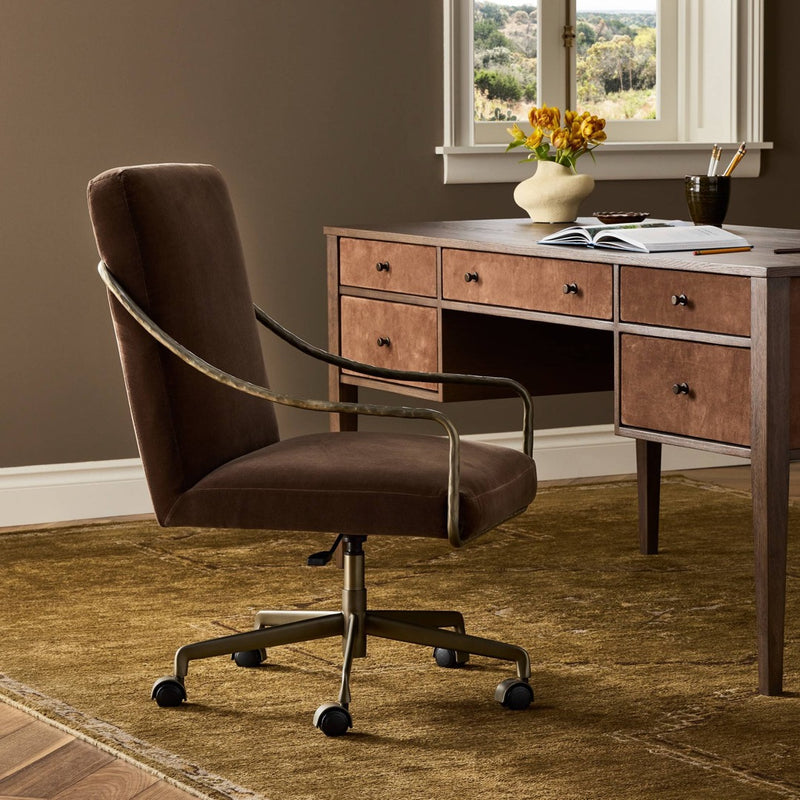 Four Hands Alonzo Desk Chair - Surrey Mink