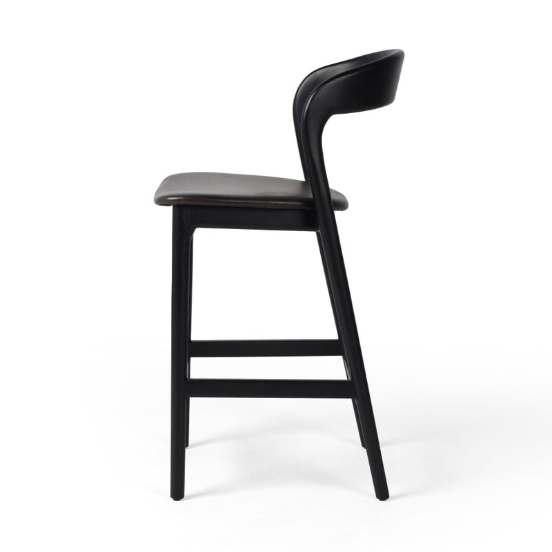 Amare Stool Sonoma Black Side View Four Hands