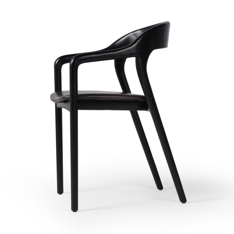 Amare Dining Armchair Sonoma Black Side Angled View Four Hands