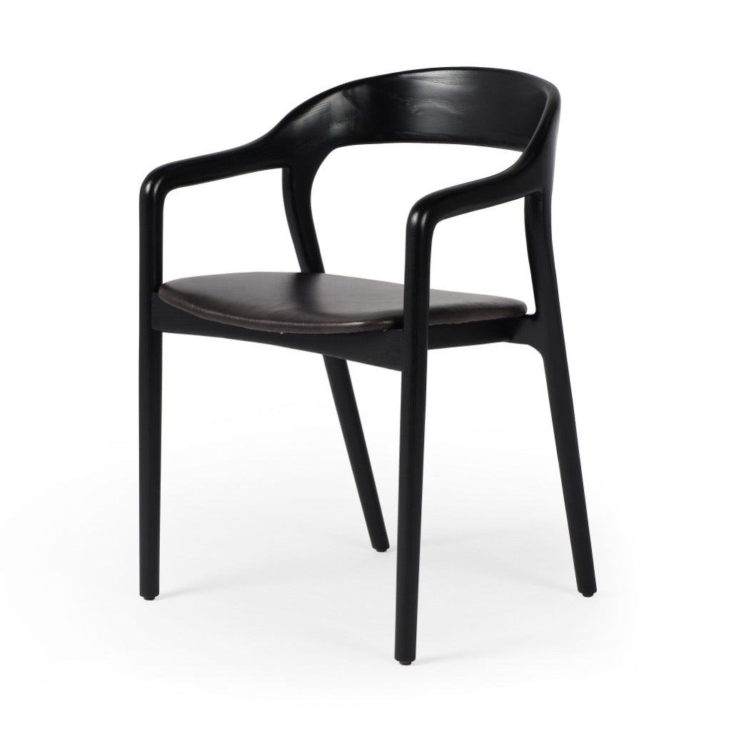 Amare Dining Armchair Sonoma Black Angled View Four Hands