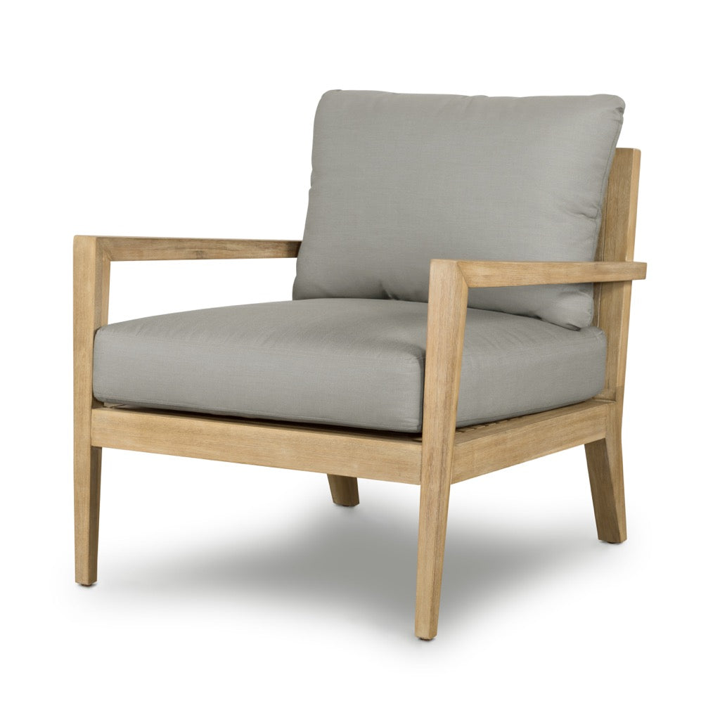 Amaya Outdoor Chair Natural Acacia Angled View Four Hands
