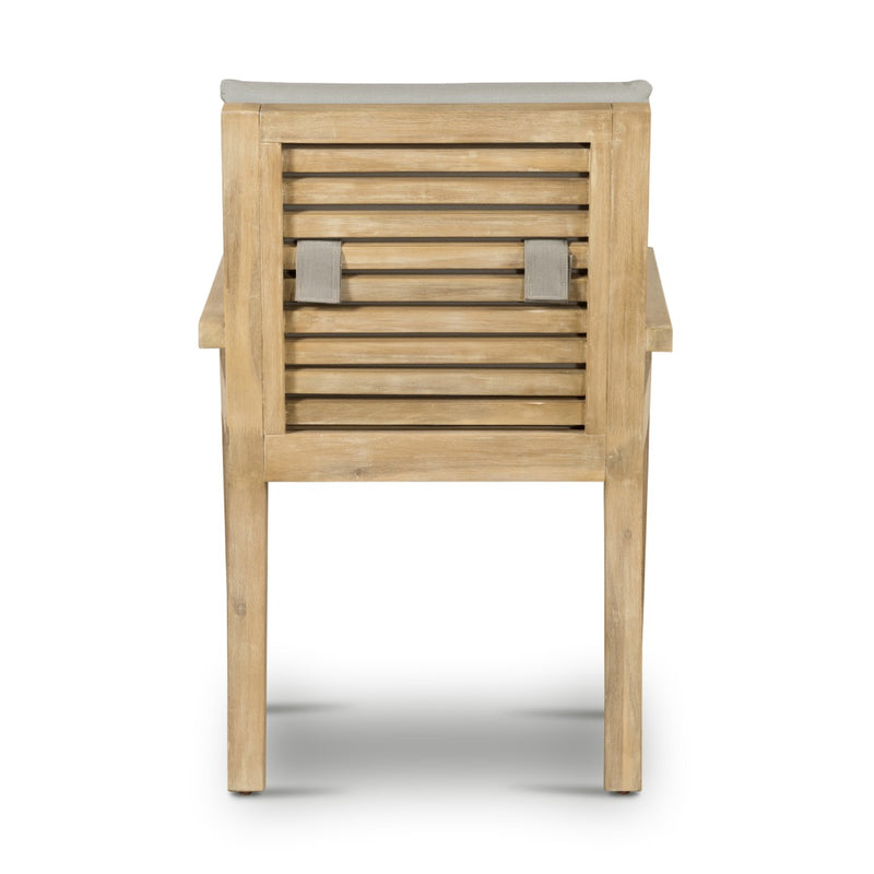 Amaya Outdoor Dining Armchair Natural Back View Four Hands