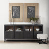 Mercana Amelia Pouf staged view with sideboard 