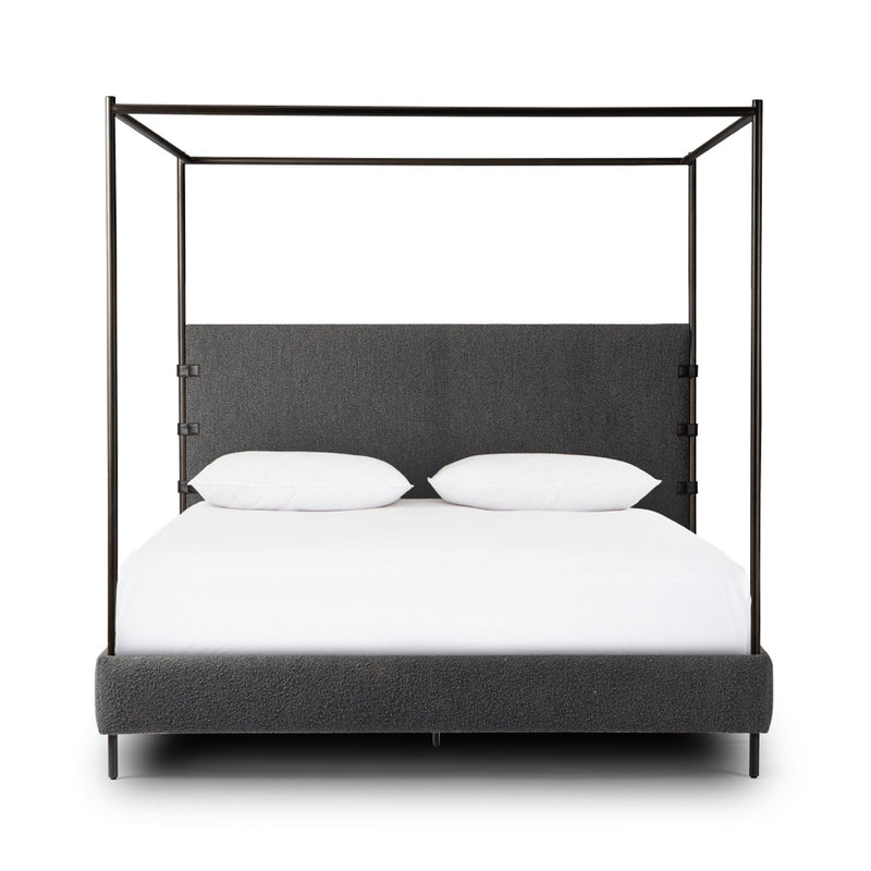 Anderson Canopy Queen Bed Knoll Charcoal Front Facing View 242944-003