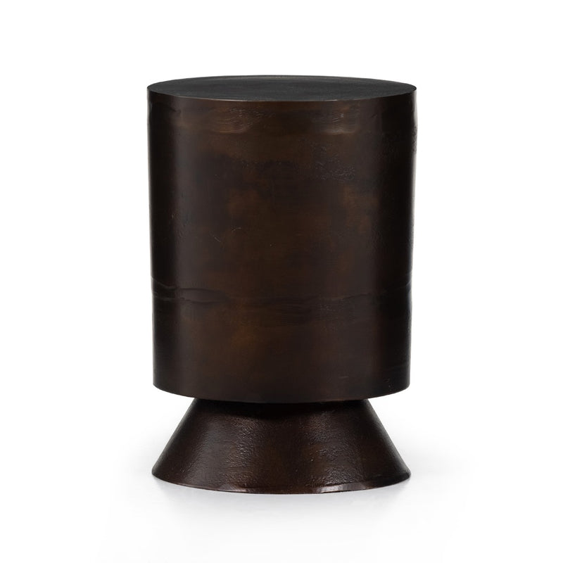 Antonella End Table Antique Rust Angled View 225119-002