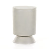 Antonella End Table Textured Matte White Angled View Four Hands