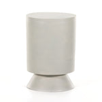 Antonella End Table Textured Matte White Angled View Four Hands