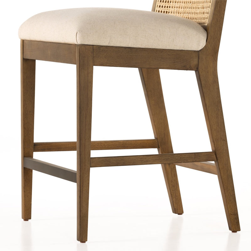 Antonia Cane Armless Counter Stool Solid Parawood Legs 229202-004