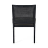 Antonia Cane Armless Dining Chair Savile Charcoal Back View Four Hands