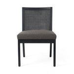 Four Hands Antonia Cane Armless Dining Chair Savile Charcoal Front Facing View