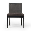 Four Hands Antonia Cane Armless Dining Chair Sonoma Black Front Facing View