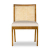 Four Hands Antonia Cane Armless Dining Chair Toasted Parawood Front Facing View