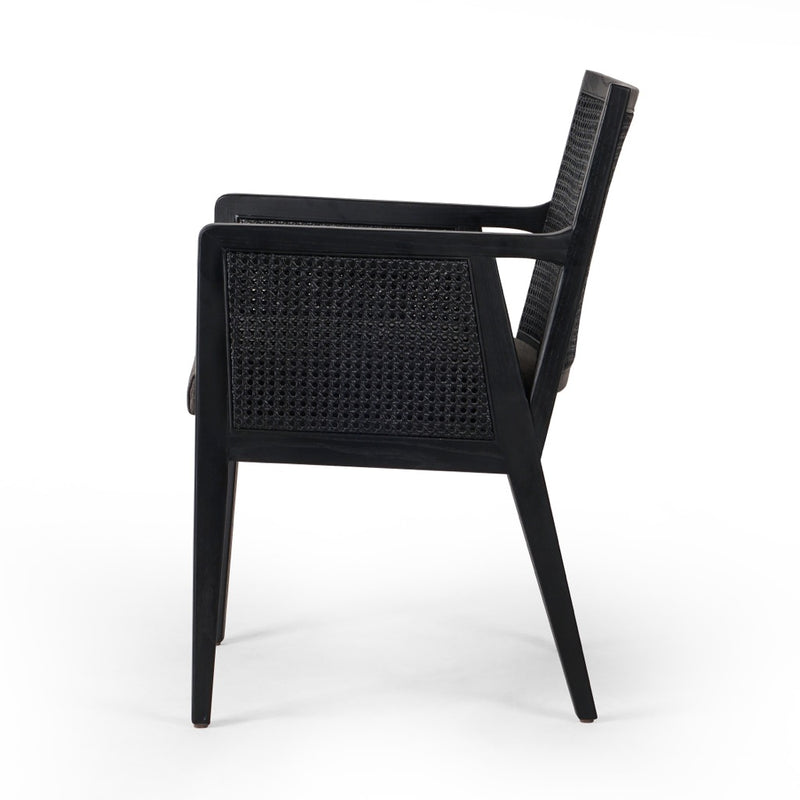 Antonia Cane Dining Armchair Savile Charcoal Side View 101019-013