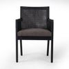 Four Hands Antonia Cane Dining Armchair Savile Charcoal Front Facing View