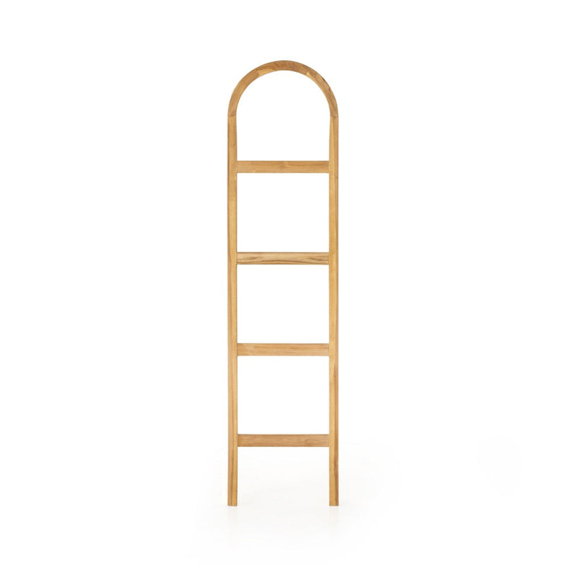 Arched Ladder Natural Brown Teak Front Facing View 226723-003